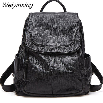 Weiyinxing Soft PU Leather Mini Backpack for Women Fashion Leisure School Bag Bookbag Travel Bag Small Backpack Mochilas Para Mujer